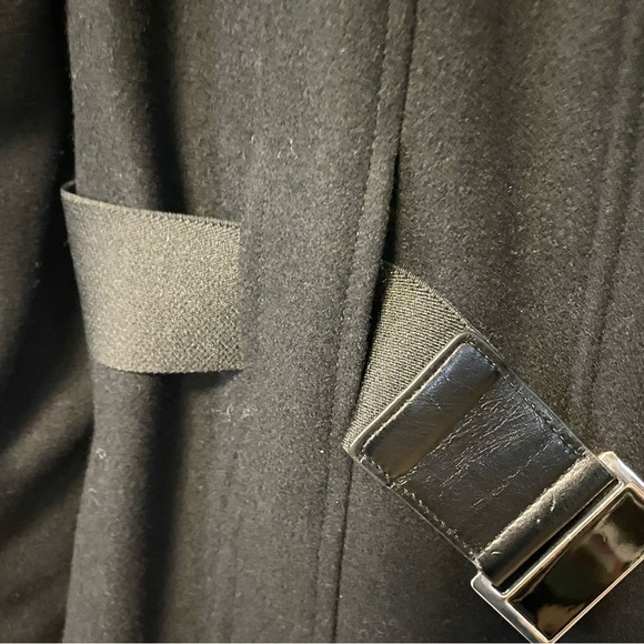 Calvin Klein Black Wool Coat Tailored Midi Trench Old Money Womens 10 Medium - Picture 6 of 14